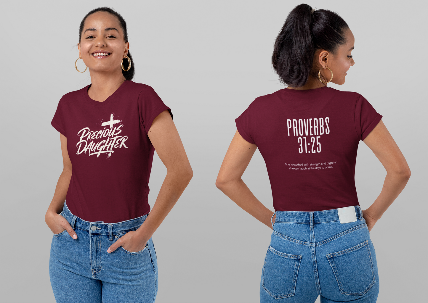 Women's Inspirational Tee - Precious Daughter - Vintage Style, Faith-Based Gift for Her, Christian Apparel, Easter, Birthday