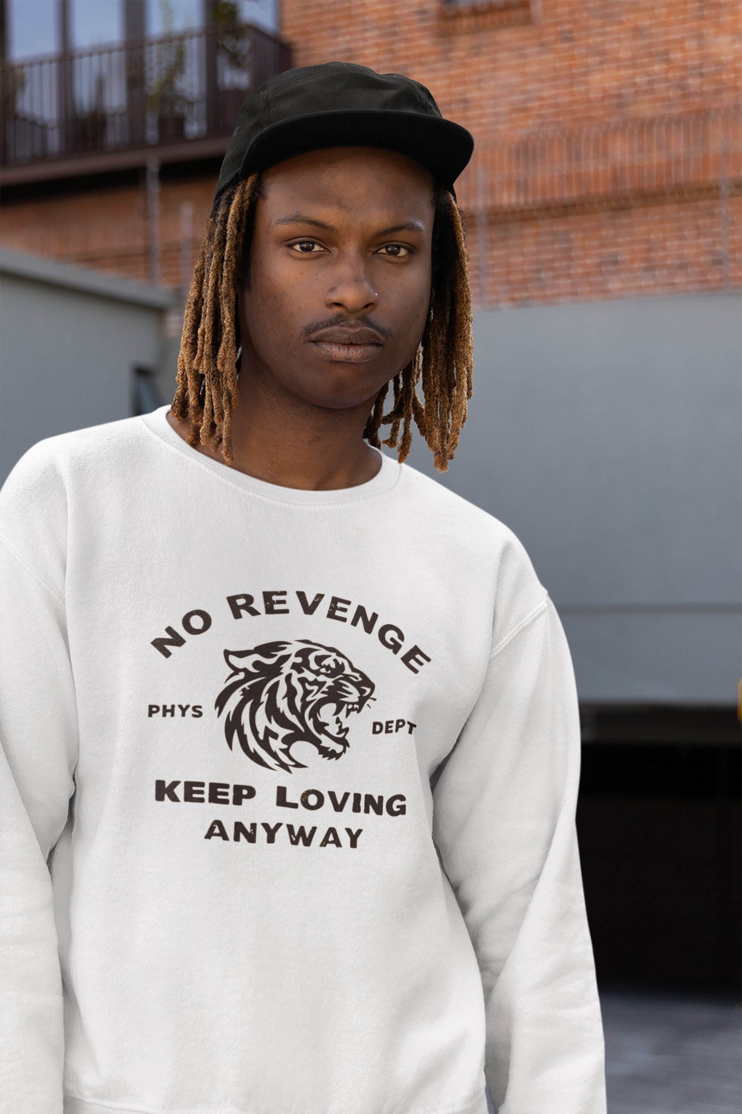 Inspirational Tiger Crewneck Sweatshirt | Keep Loving, No Revenge | Unisex Fashion | Gift for Animal Lovers | Cozy Casual Wear