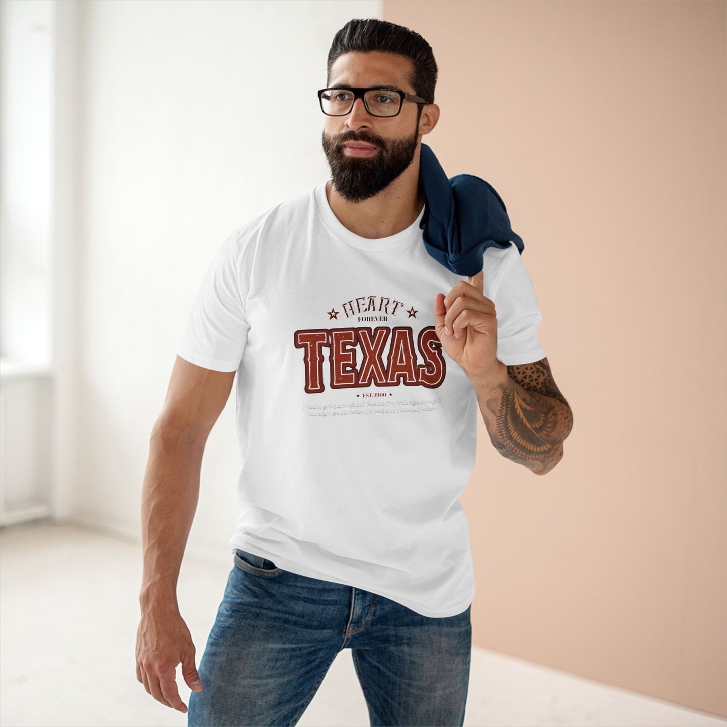 Texas Heart Staple Tee, Texas T-Shirt, Vintage Style Tee, Gift for Texans, Casual Wear, State Pride Apparel