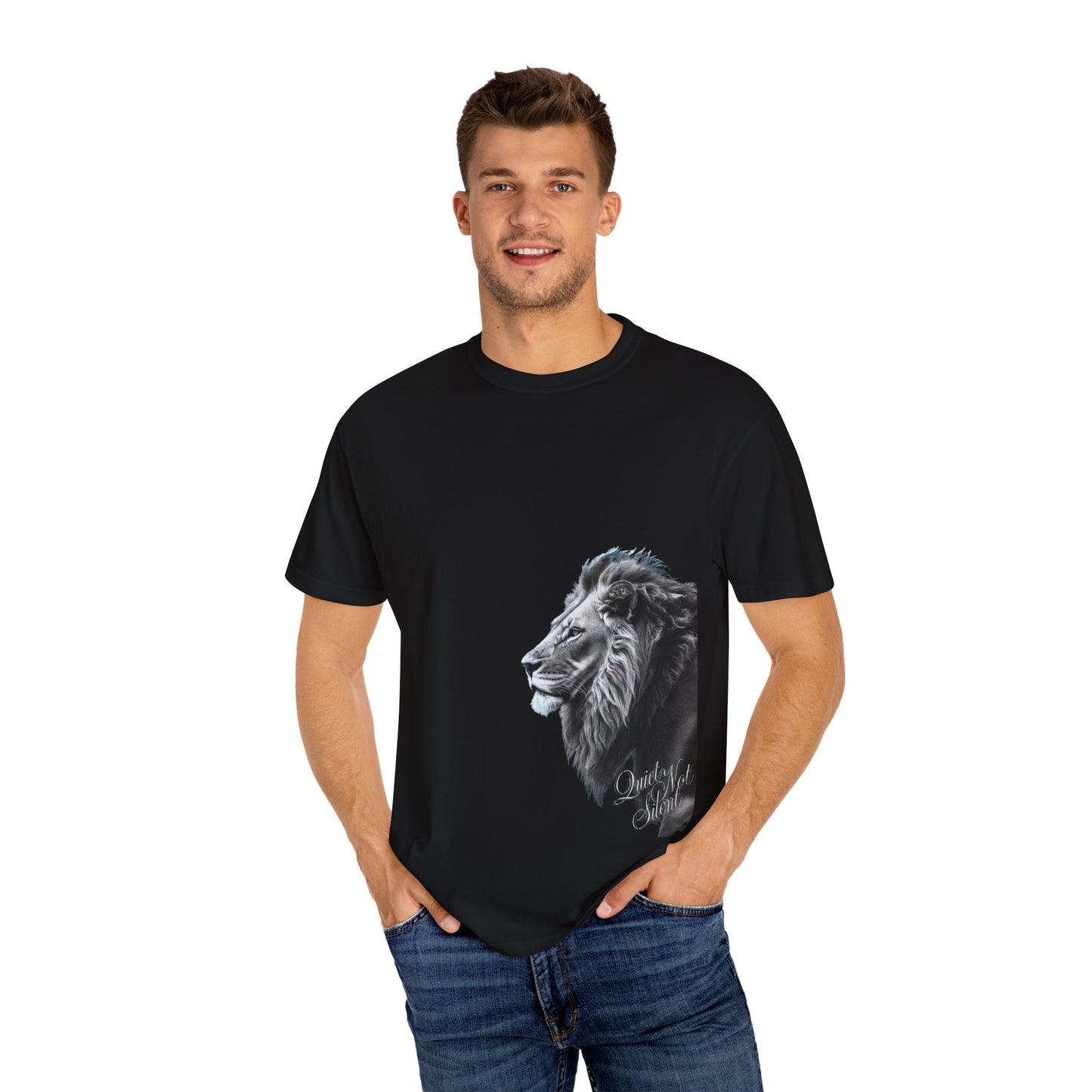 Garment-Dyed Lion Tee - Unisex, Stylish Graphic Shirt, Perfect Gift for Nature Lovers, Cozy Casual Wear, Birthday Present, Animal Lovers