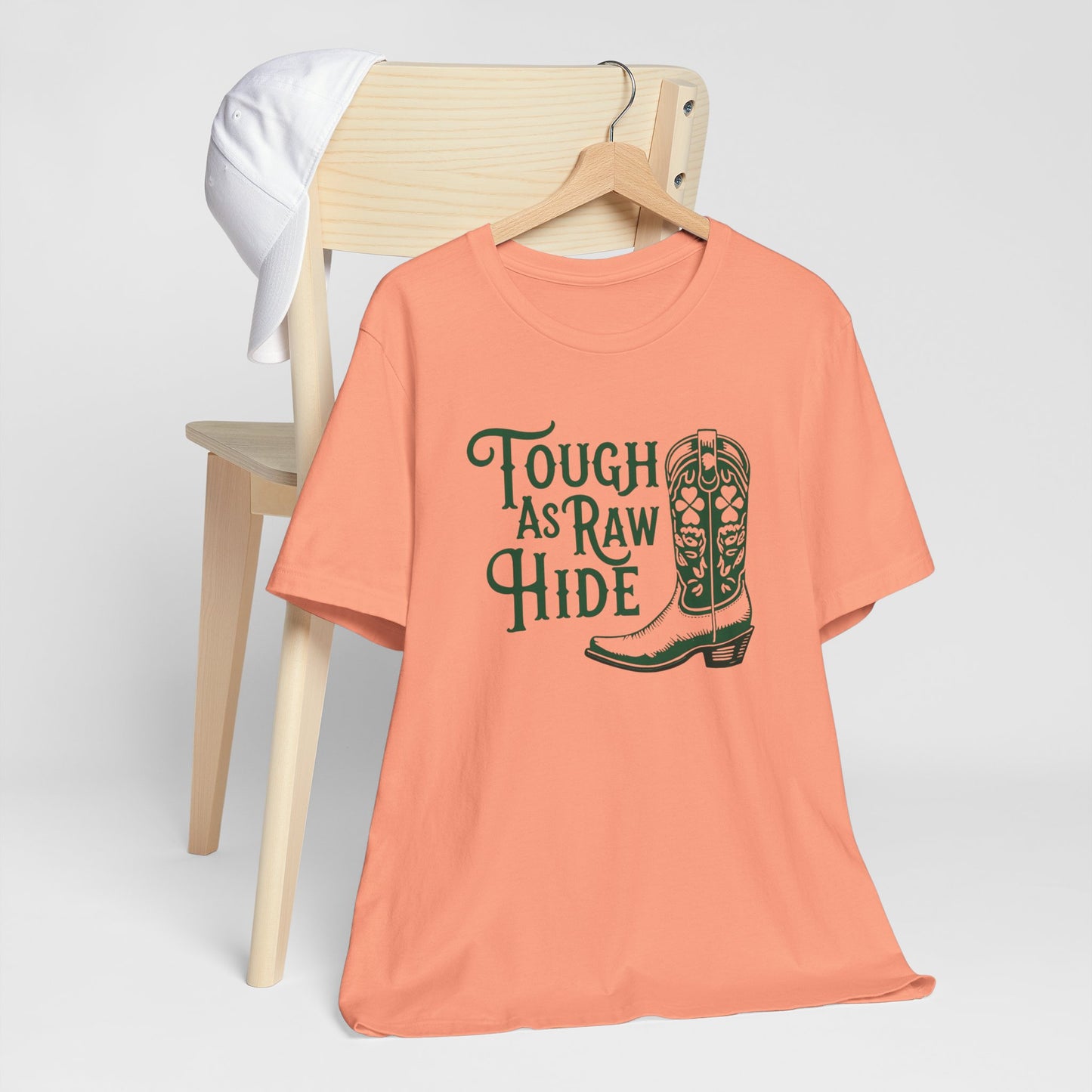 Rustic Cowboy Tee: Tough as Raw Hide, Unisex Shirt, Country Style Top, Perfect for Outdoor Adventures, Gift for Western Lovers