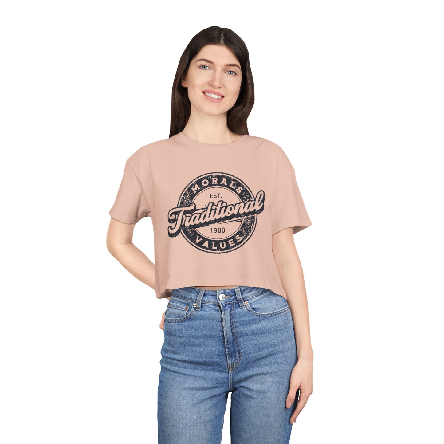 Vintage Women's Crop Tee - Perfect for Casual Chic, Fall Gatherings, Heritage Celebrations, Stylish Self-Expression and Everyday Wear