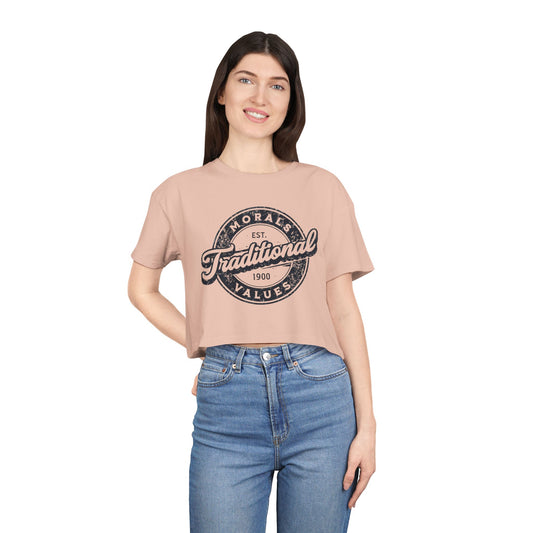 Vintage Women's Crop Tee - Perfect for Casual Chic, Fall Gatherings, Heritage Celebrations, Stylish Self-Expression and Everyday Wear