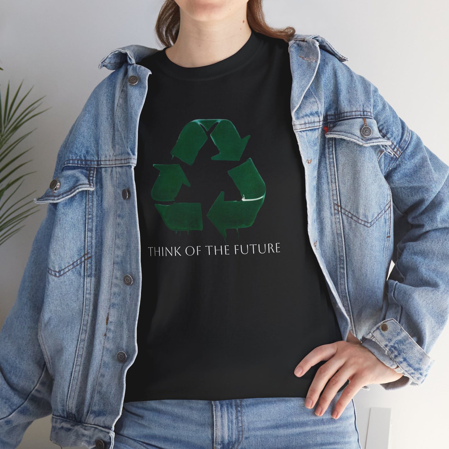Eco-Conscious Unisex Tee - Think of the Future, Sustainable Fashion, Recycled Materials, Environmental Awareness, Casual Wear