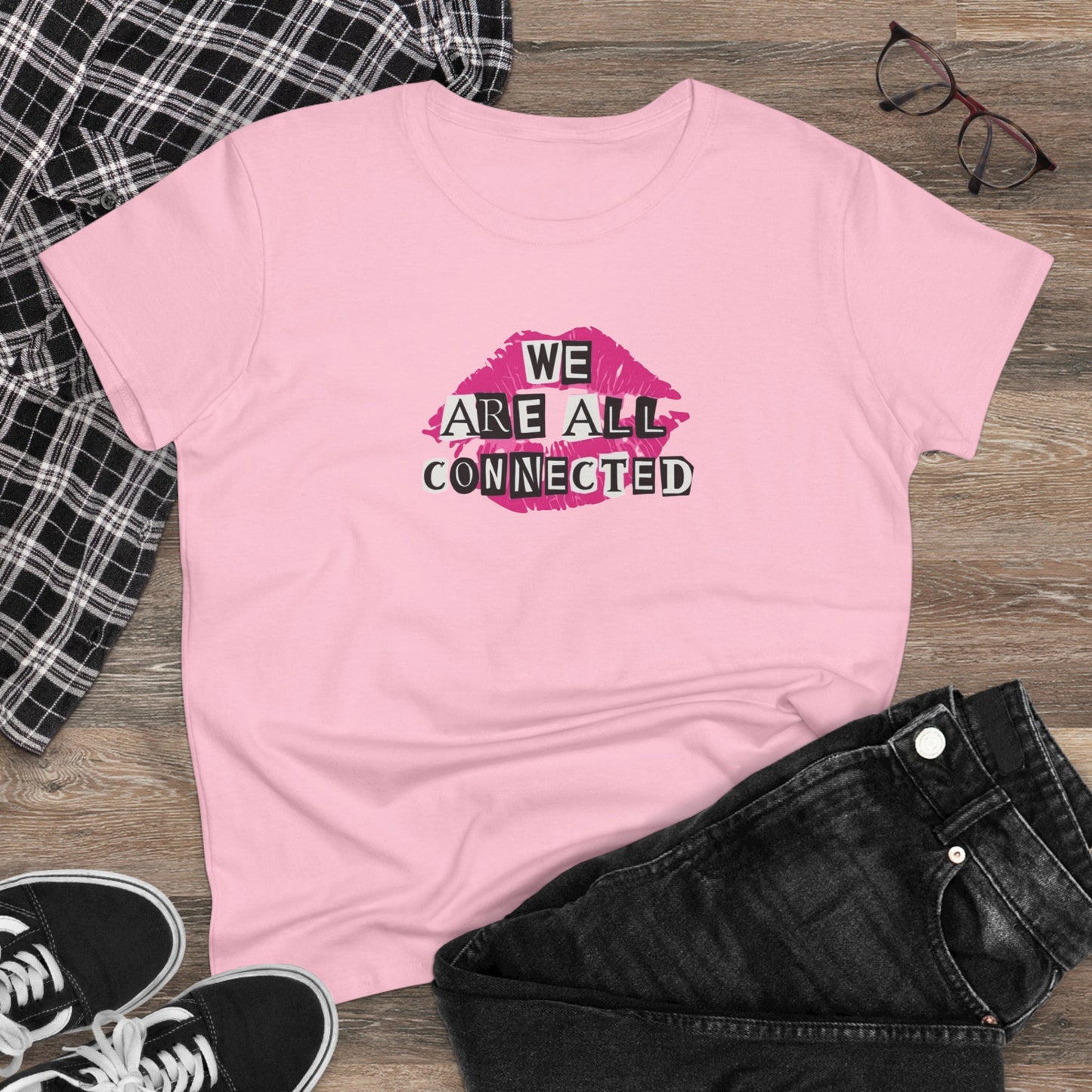 Women's Kindness Graphic Tee | Connection and Kindness Shirt for Everyday Wear, Gift for Friends, Inspirational Apparel