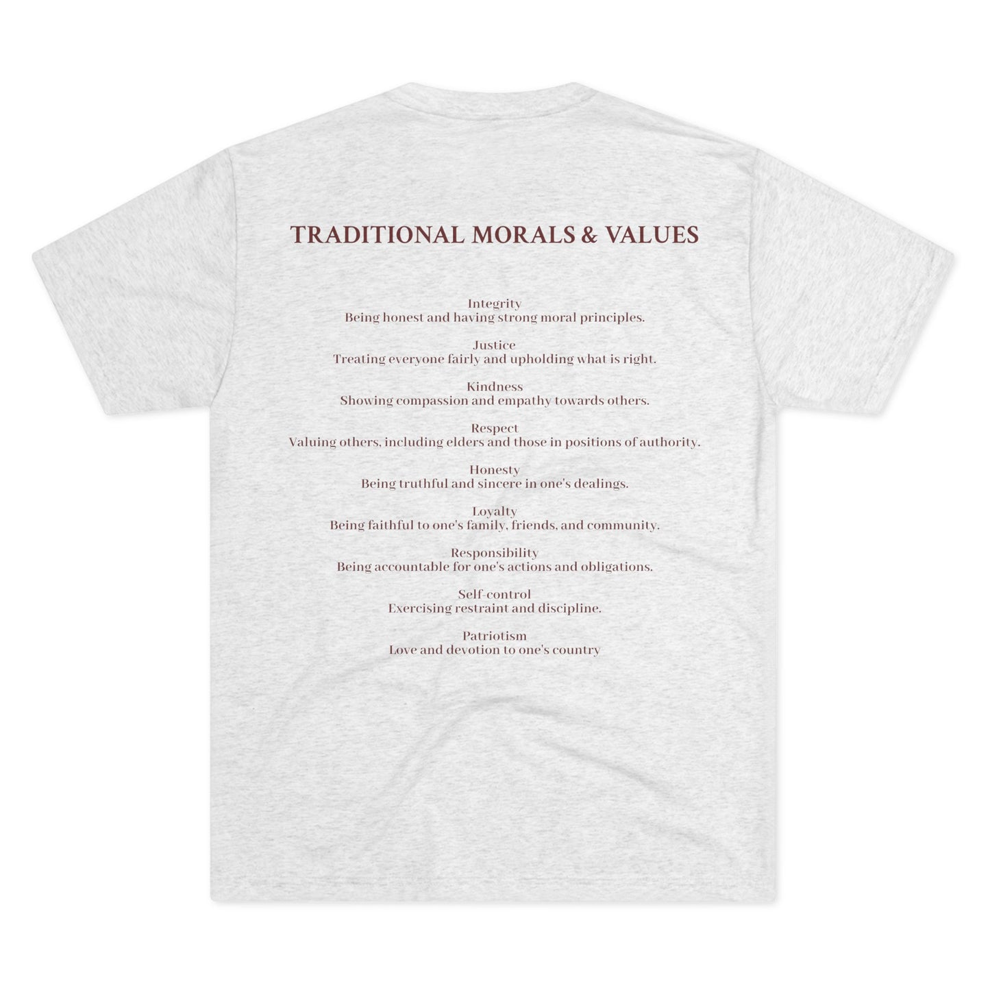 Vintage Moral Values Unisex Tee, Graphic T-Shirt, Nostalgic Crew Shirt, Gift for Dad, Old School Print, Casual Wear
