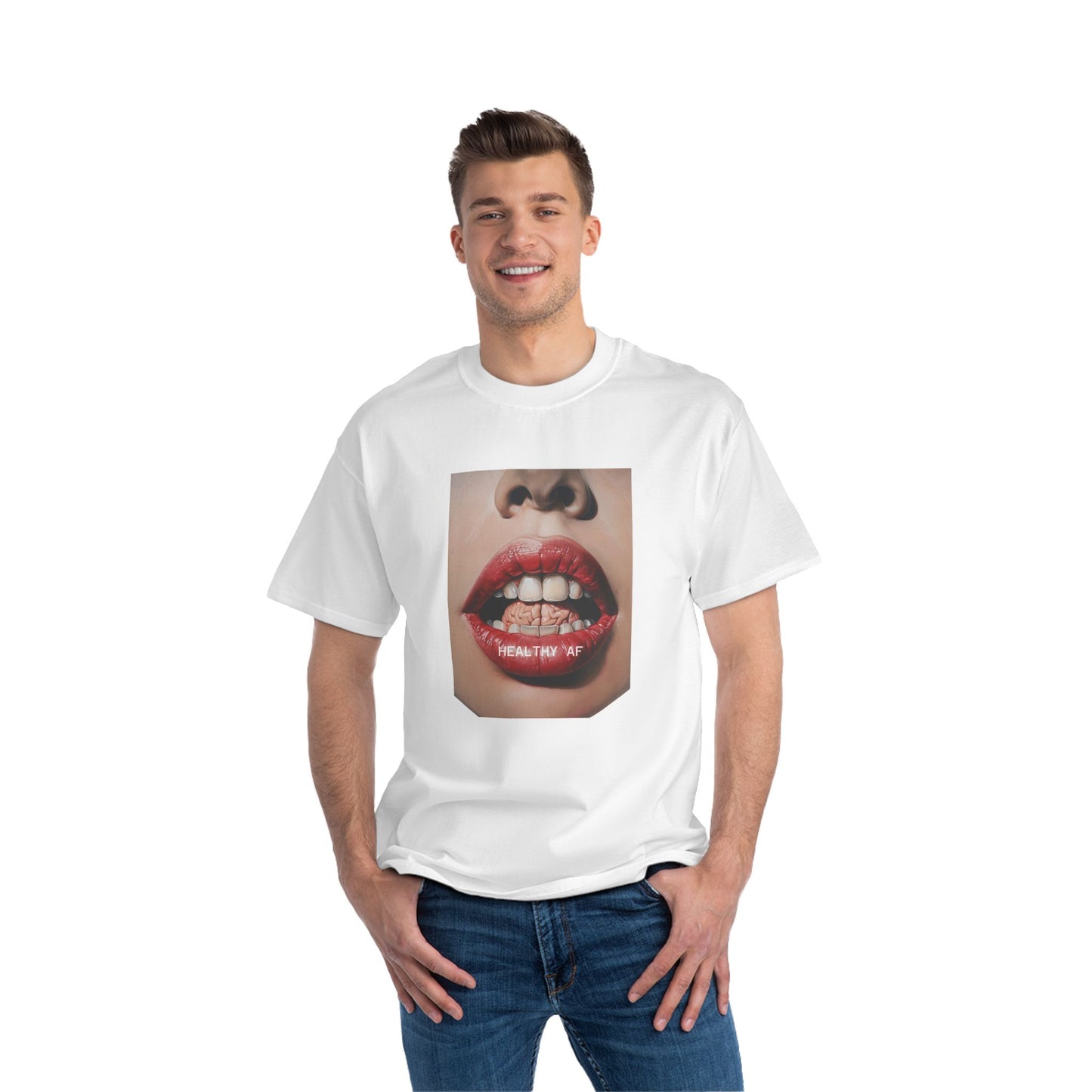 Health AF Feeding Brains, Trendy Graphic Shirt, Statement Tee, Gift for Health Enthusiasts, Casual Wear, Summer Top
