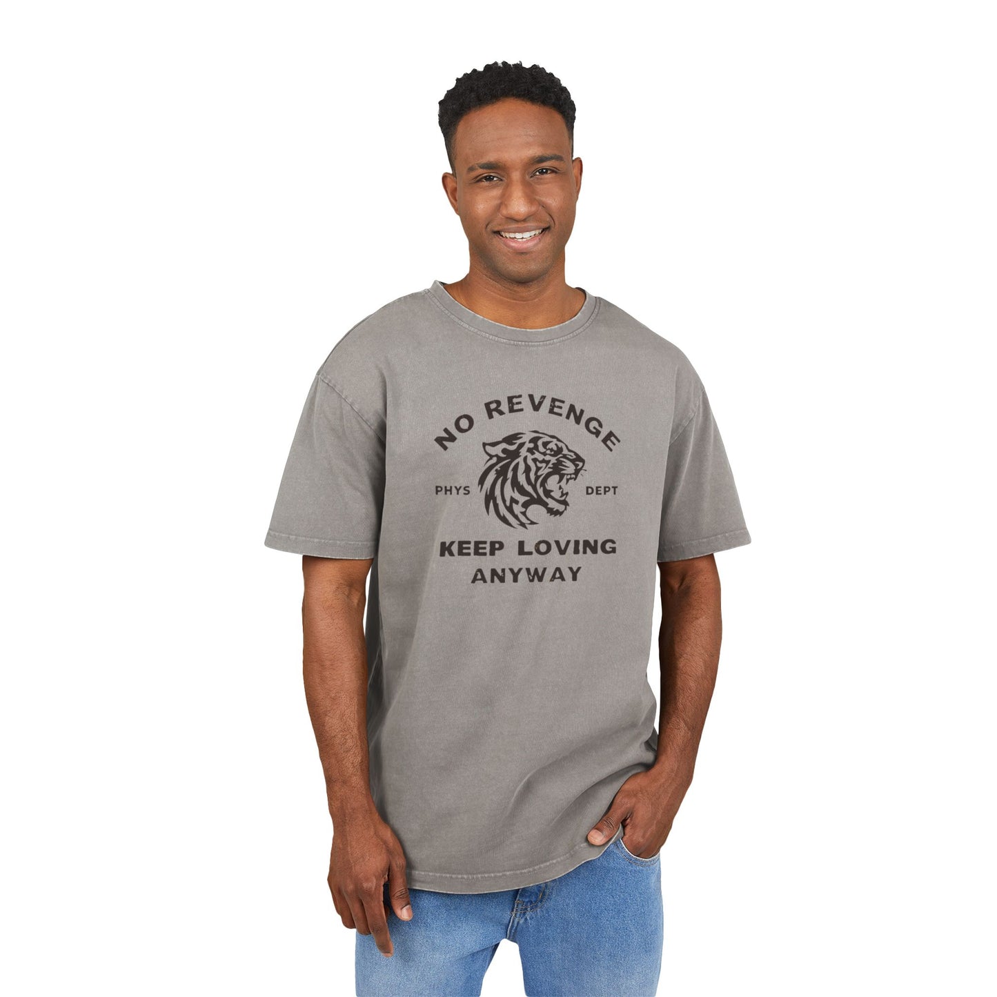 Acid Washed Oversized Tee - Keep Loving Anyway, Casual Wear, Streetwear Style
