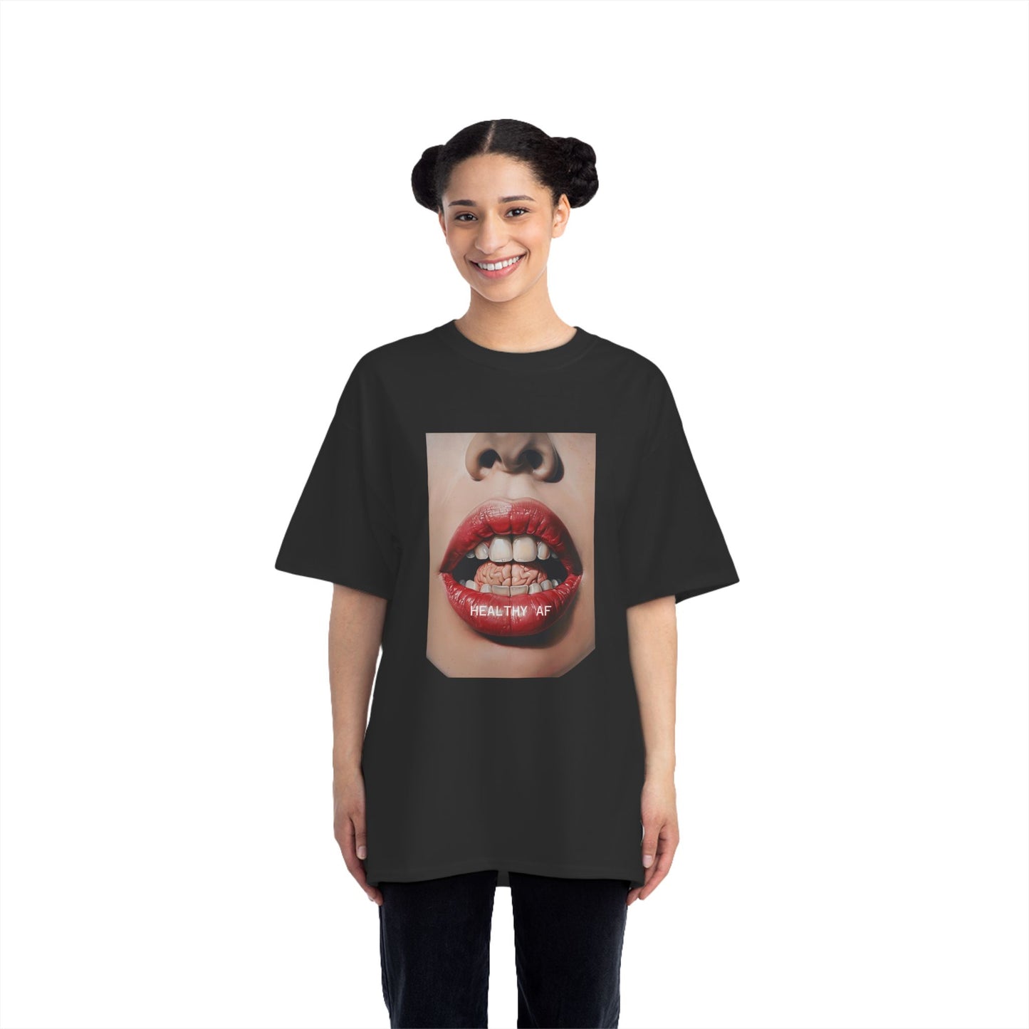 Health AF Feeding Brains, Trendy Graphic Shirt, Statement Tee, Gift for Health Enthusiasts, Casual Wear, Summer Top