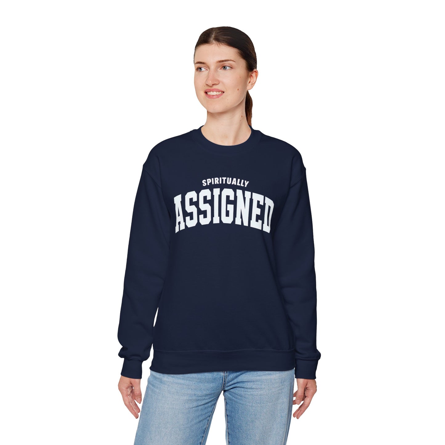 Spiritually Assigned Sweatshirt, Cozy Crewneck, Unisex Gift, Fall Fashion, Inspirational Wear, Perfect for Relaxing, Casual Style