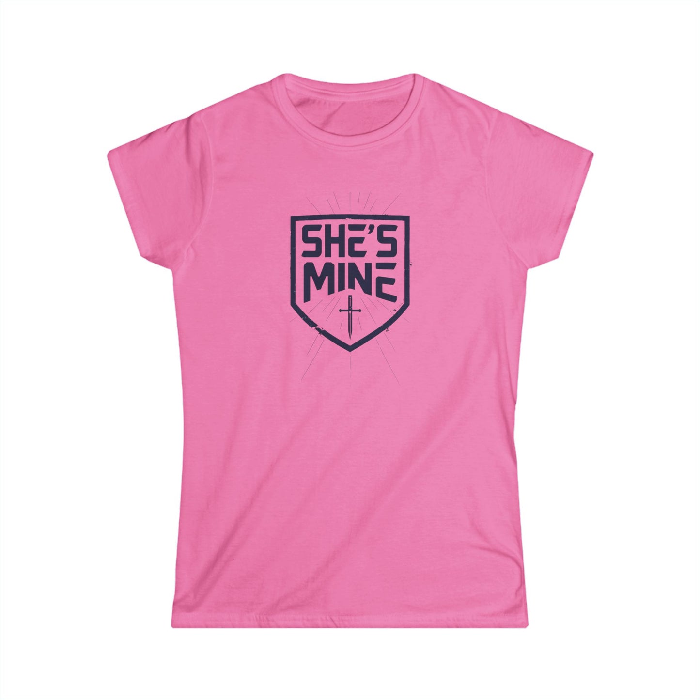 She's Mine Women's Softstyle Tee, Cute Couple Shirt, Valentine's Day Gift, Anniversary Tee, Relationship T-Shirt, Love Apparel