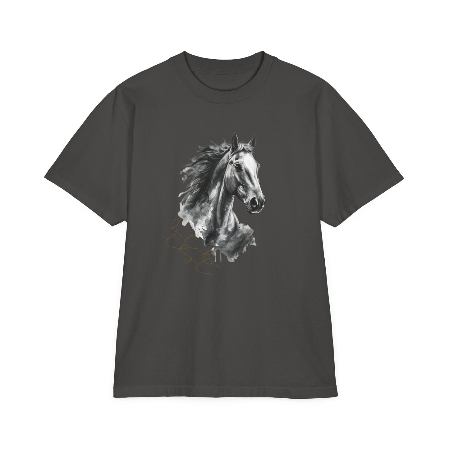 Horse-Inspired Garment-Dyed T-Shirt for Animal Lovers, Equine Art Tee, Unisex Horse Graphic Shirt, Perfect Gift for Equestrian