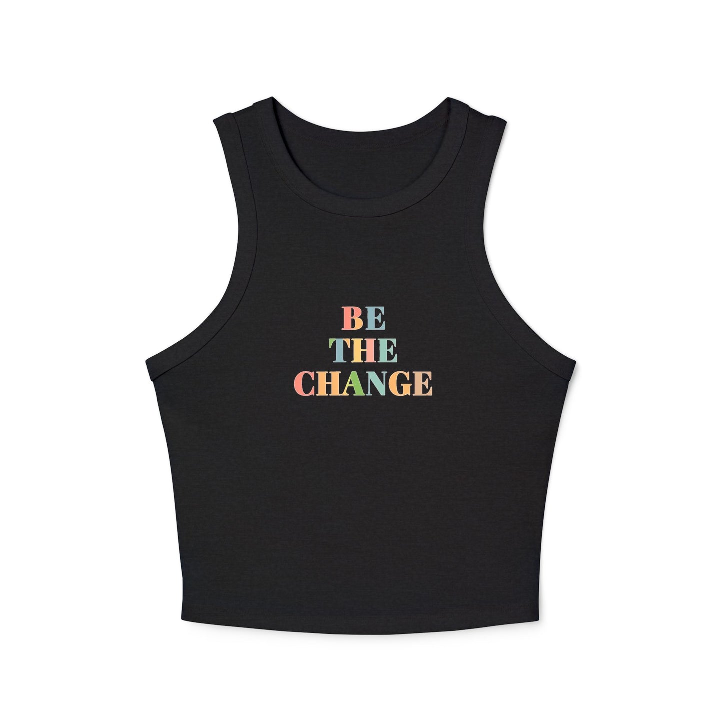 Empowering Womens Racer Tank Top Be The Change Motivational Tee, Summer Top, Workout Wear, Casual Outfit, Gift for Her