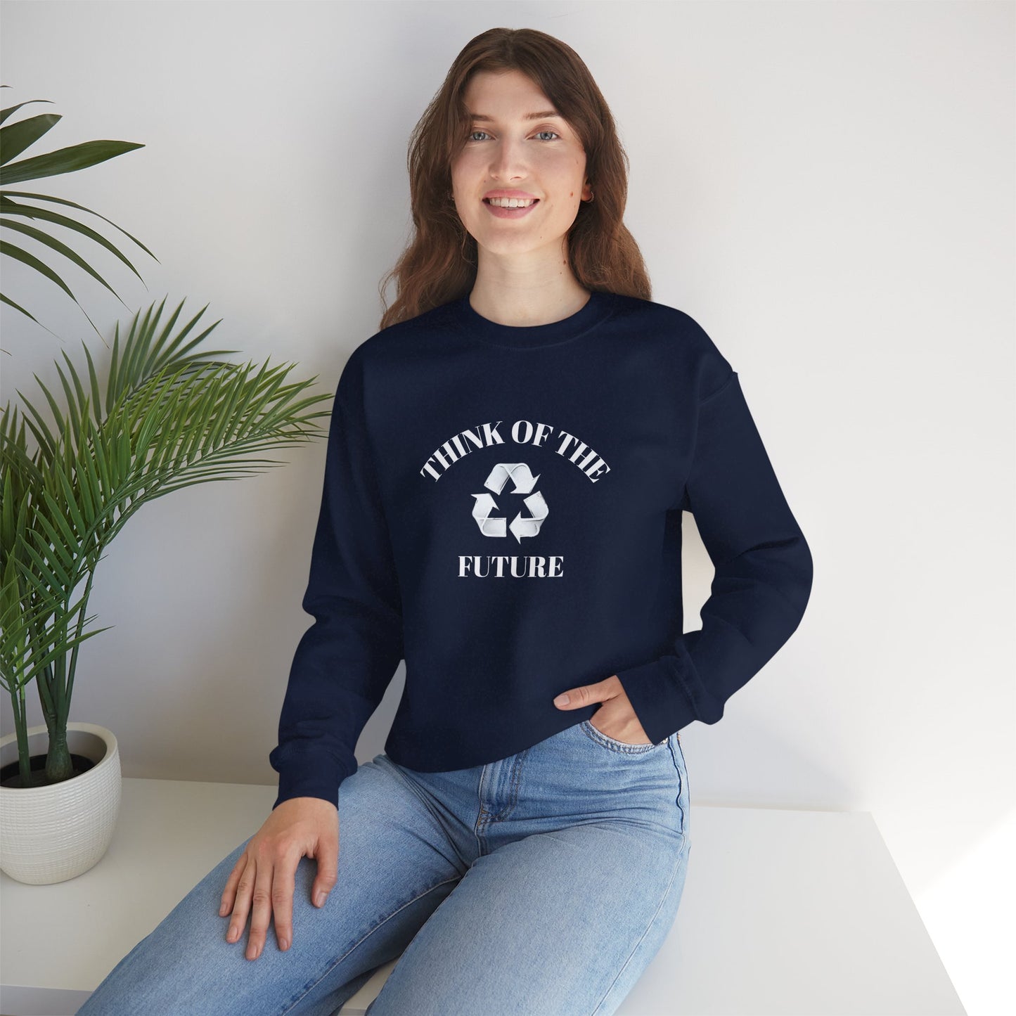 Eco-Friendly Future Crewneck Sweatshirt, Sustainable Casual Wear, Unisex Eco Sweatshirt, Perfect for Earth Day, Gift for Nature Lovers