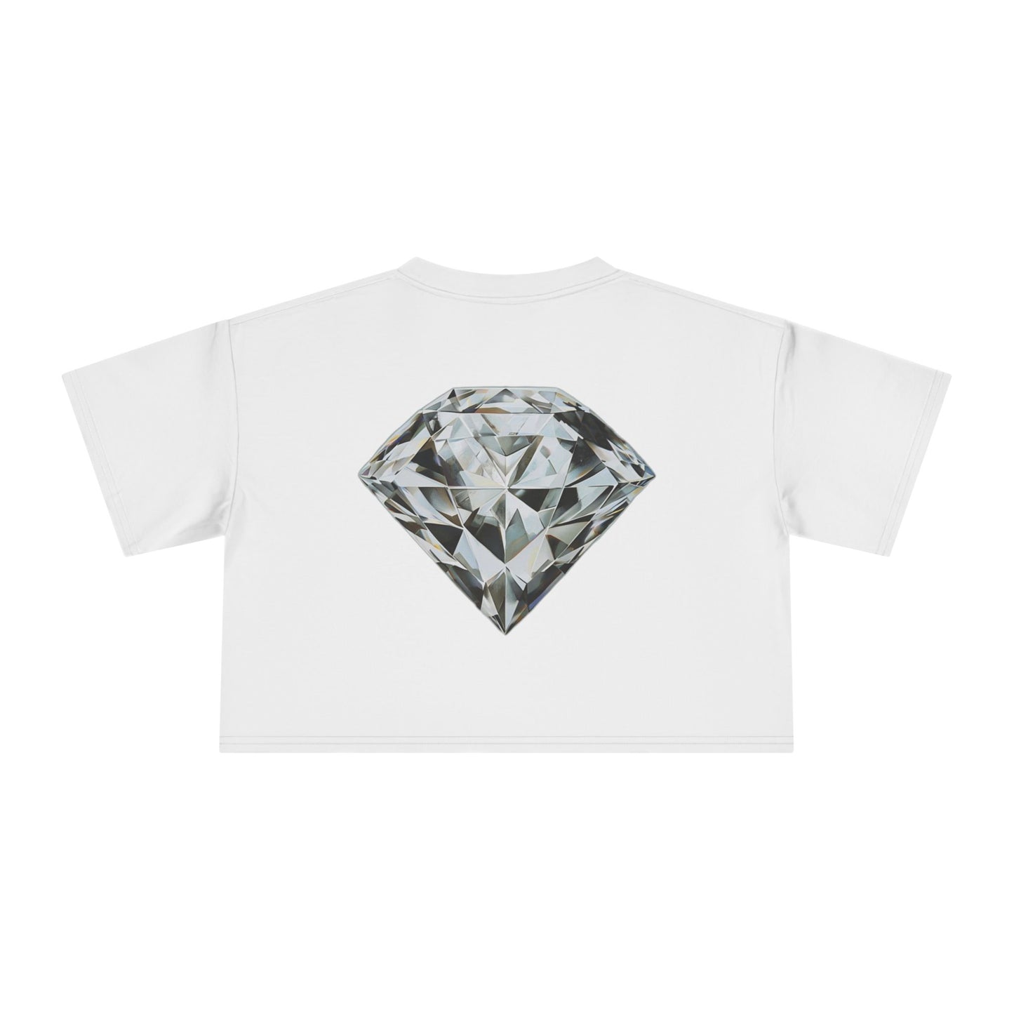 Stylish Women's Crop Tee with Fun Text and Diamond Design, Trendy Summer Top, Gift for Her, Casual T-Shirt, Fashionable Weekend Wear