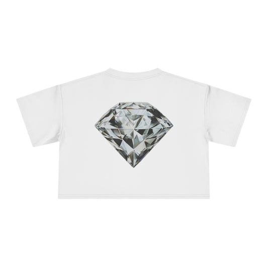 Stylish Women's Crop Tee with Fun Text and Diamond Design, Trendy Summer Top, Gift for Her, Casual T-Shirt, Fashionable Weekend Wear