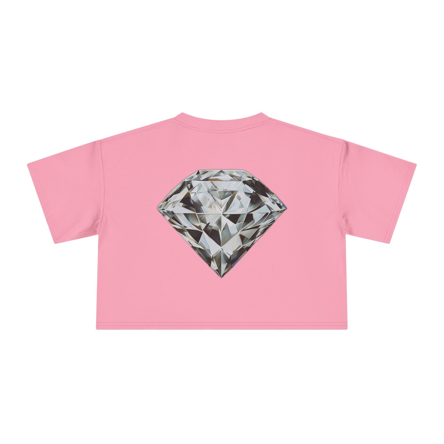 Stylish Women's Crop Tee with Fun Text and Diamond Design, Trendy Summer Top, Gift for Her, Casual T-Shirt, Fashionable Weekend Wear