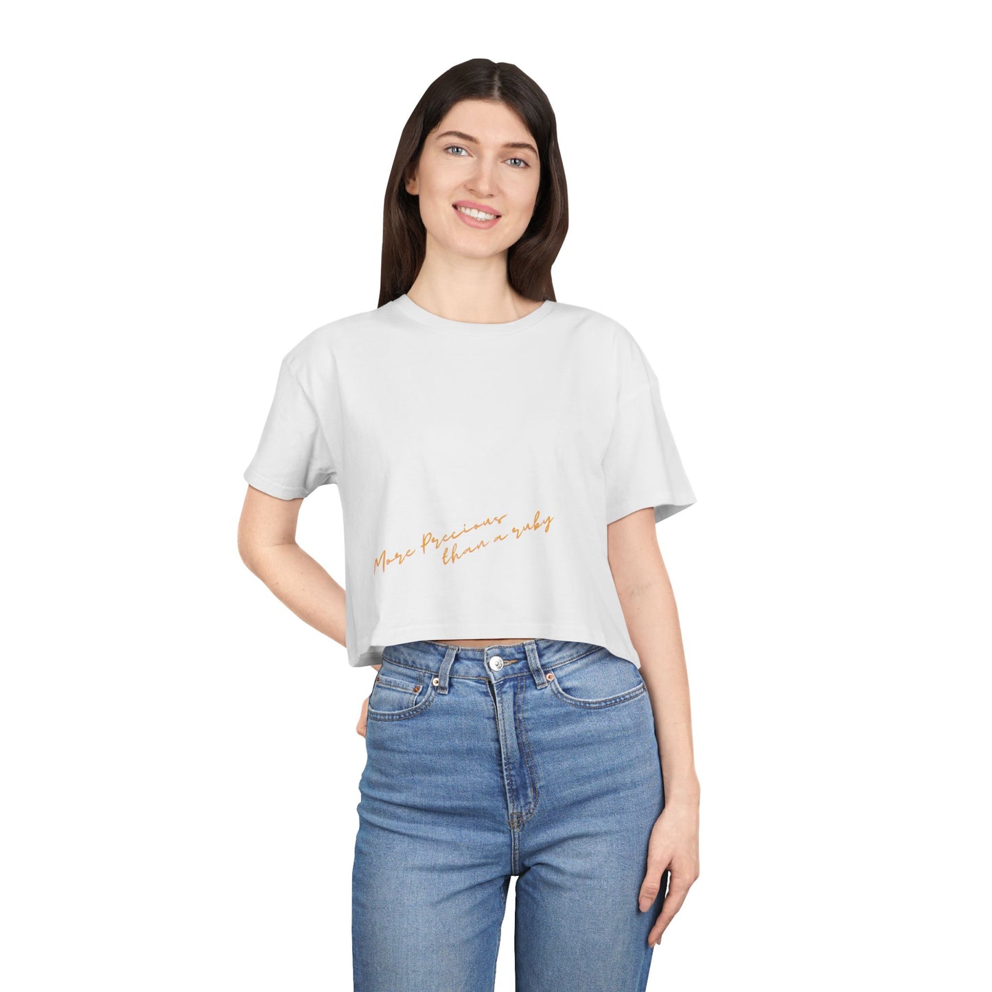 Chic Women's Crop Tee with Inspirational Quote & Gem Design, Cute Summer T-Shirt, Fashionable Gift for Her, Trendy Casual Top, Perfect [...]