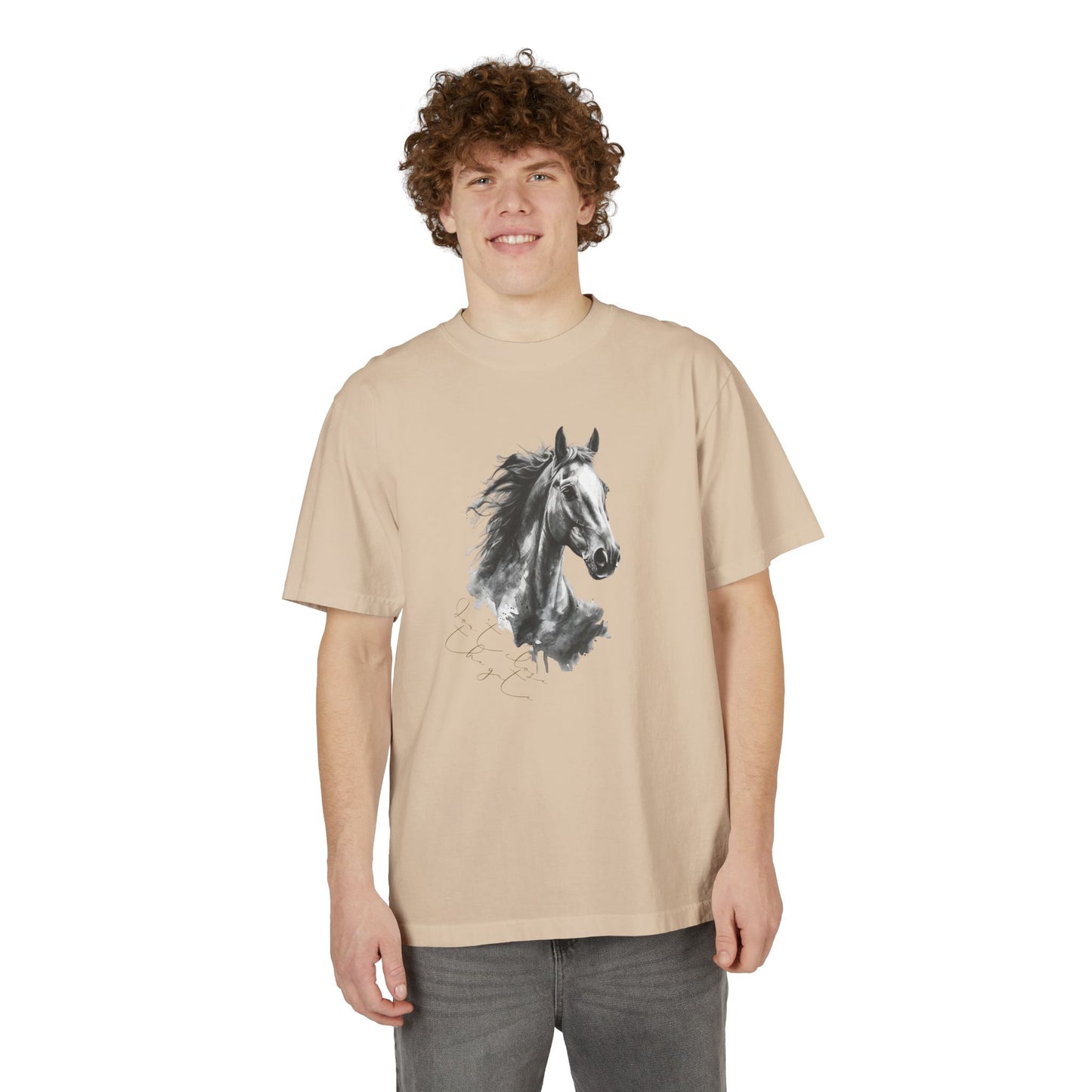 Horse-Inspired Garment-Dyed T-Shirt for Animal Lovers, Equine Art Tee, Unisex Horse Graphic Shirt, Perfect Gift for Equestrian