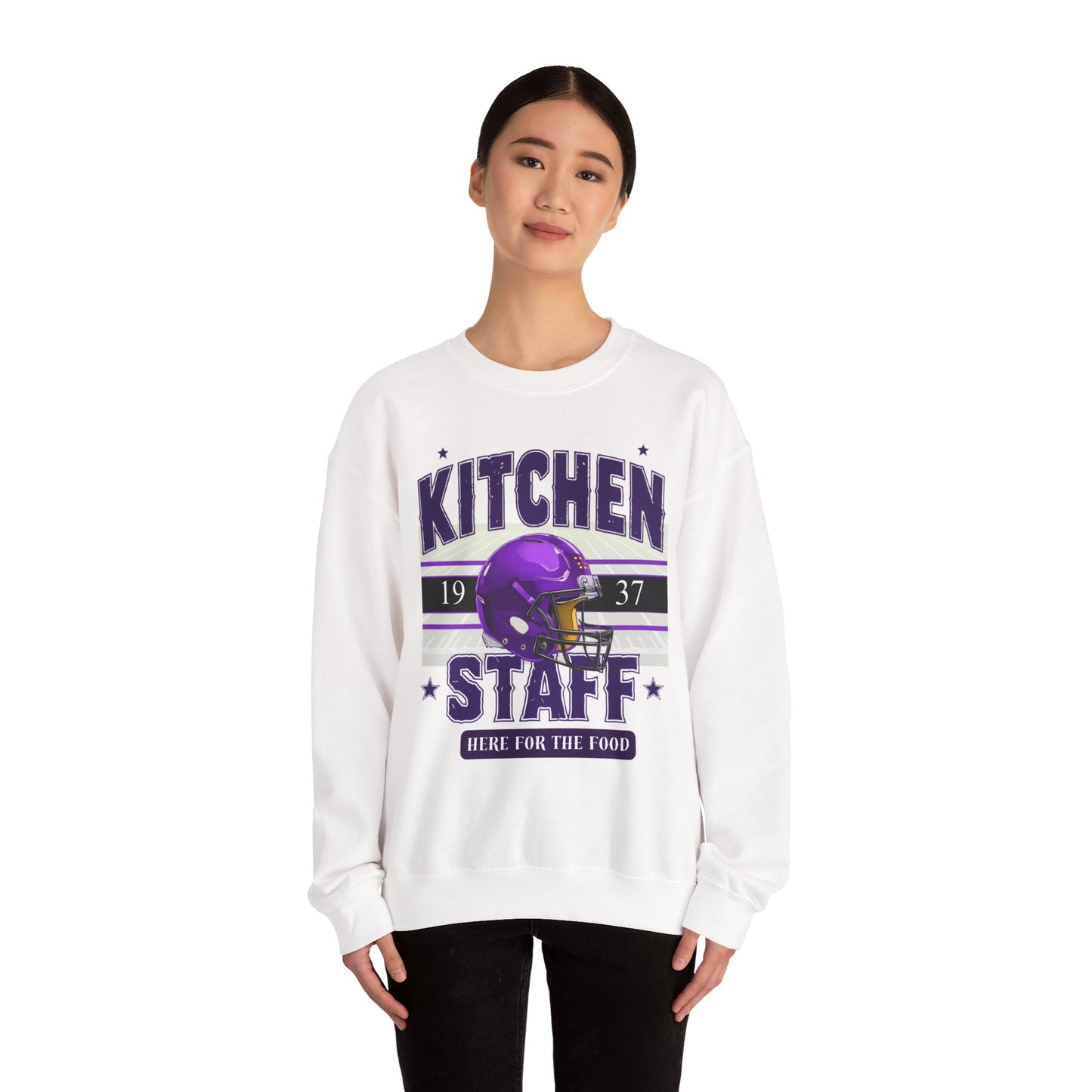Here for the Food Sweatshirt Unisex Crewneck Apparel for Chefs, Gifts for Foodies, Kitchen Decor, Casual Wear,  Cooking Events