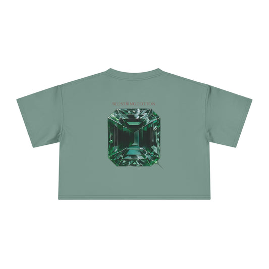 Women's Crop Top Tee Emerald Diamond Collection
