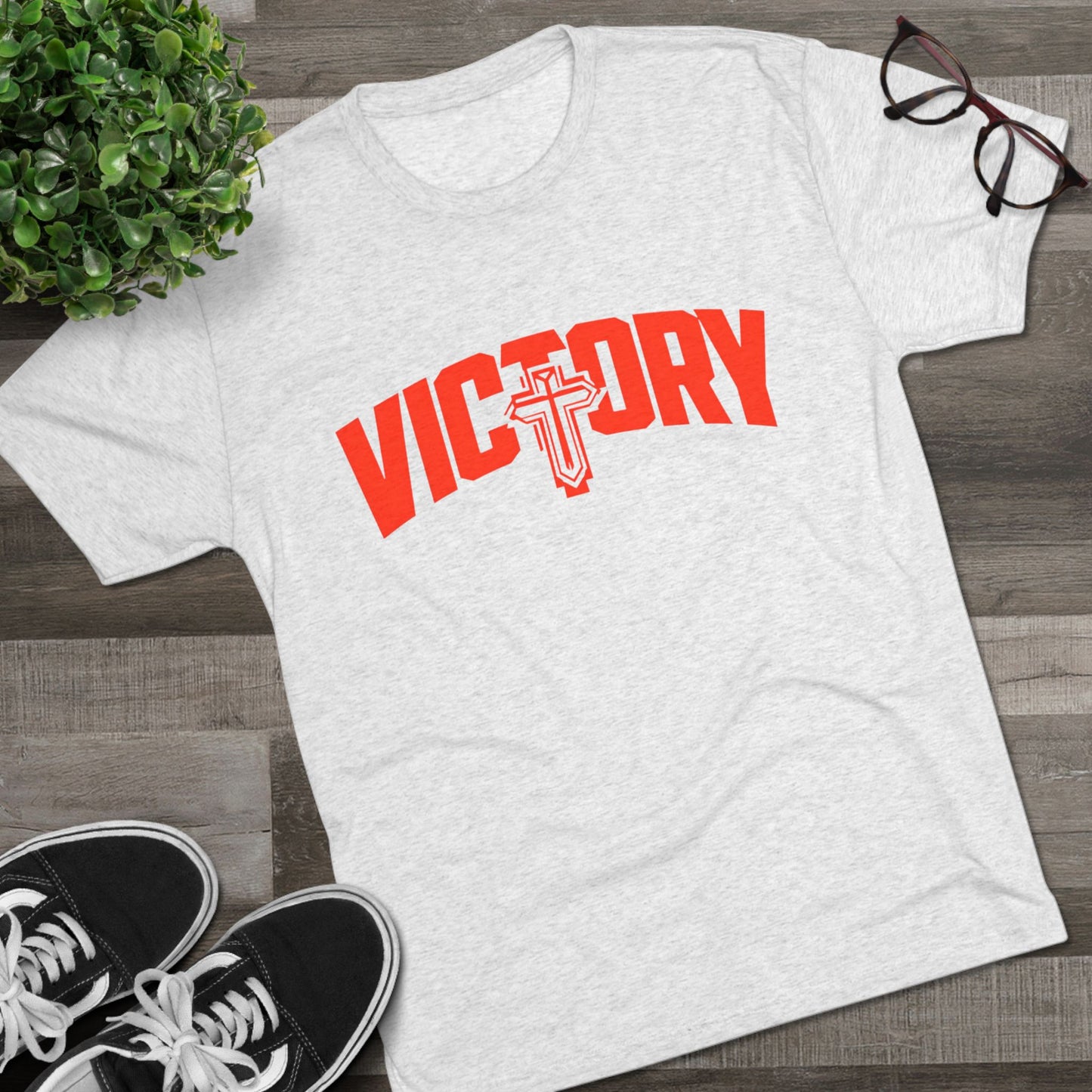 Tri-Blend Victory Crew Tee - Unisex, Faith-Inspired Apparel, Casual Wear, Gift for Sports & Celebrations, Everyday Comfort