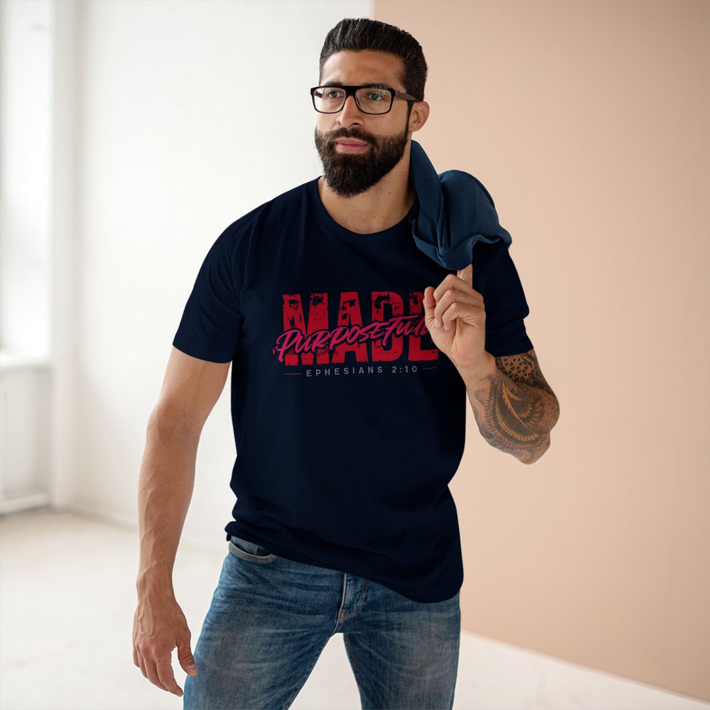 Purposeful Made Tee - Inspirational Black T-Shirt, Faith-Based Fashion, Meaningful Gift, Casual Wear, Everyday Essentials