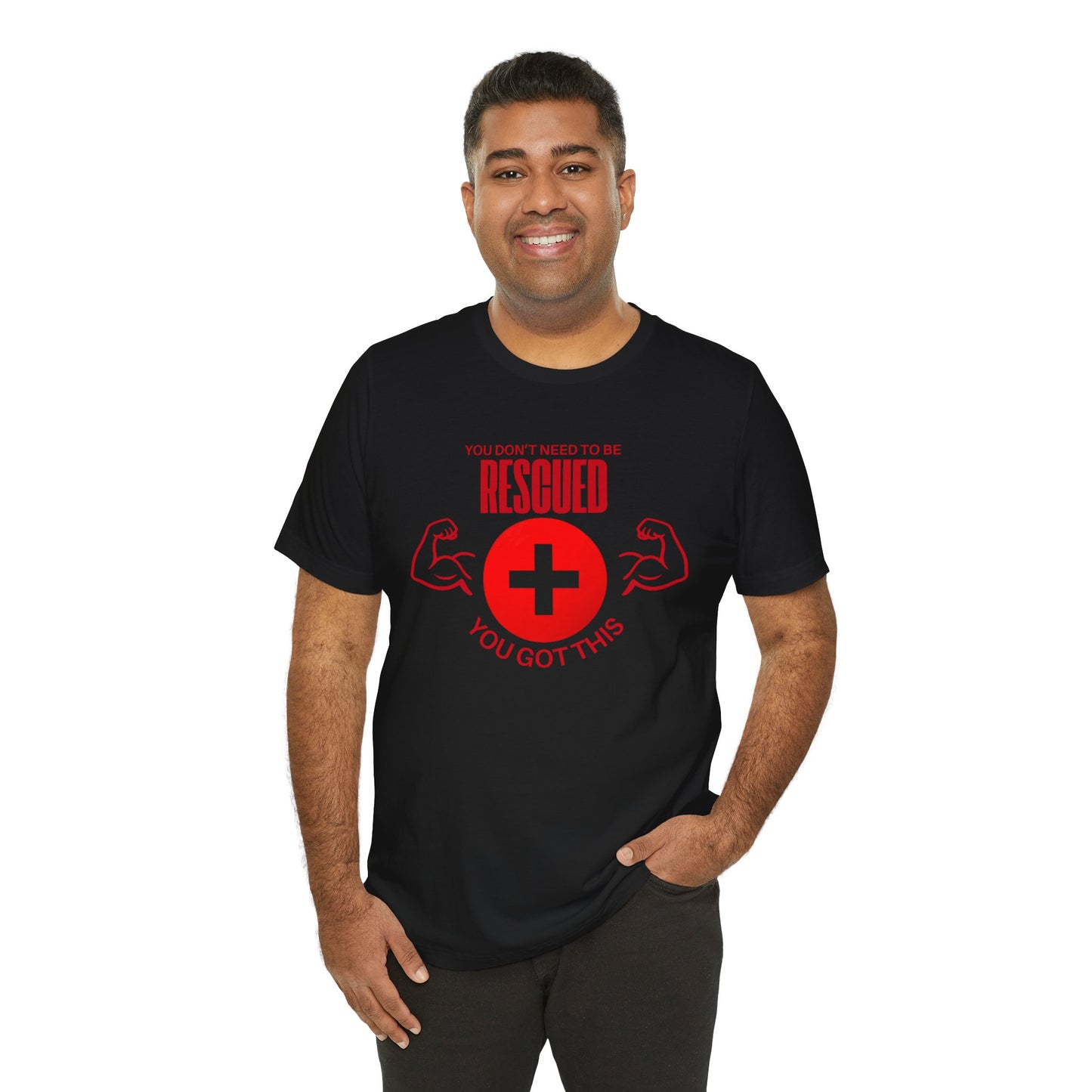 Motivational Rescue Tee - Unisex Jersey Short Sleeve Tee, Gift for Fitness Lovers, Positive Affirmation T-Shirt, Inspirational Gift