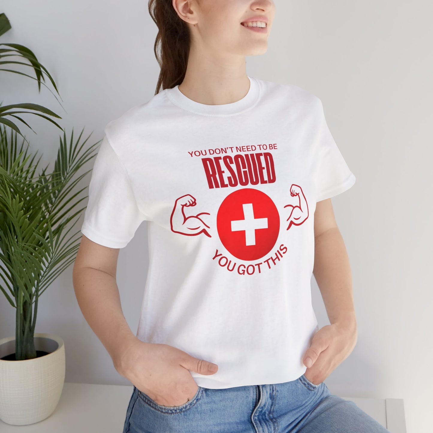 Motivational Rescue Tee - Unisex Jersey Short Sleeve Tee, Gift for Fitness Lovers, Positive Affirmation T-Shirt, Inspirational Gift